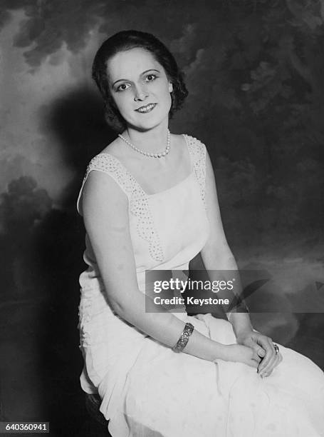 Yvette Labrousse , winner of the Miss France 1930 contest, circa 1930. In 1944, she married the Sir Sultan Muhammad Shah, Aga Khan III, becoming the...