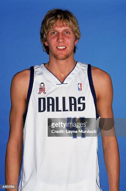 Dirk Nowitzki of the Dallas Mavericks poses for a studio portrait on Media Day in Dallas, Texas. NOTE TO USER: It is expressly understood that the...