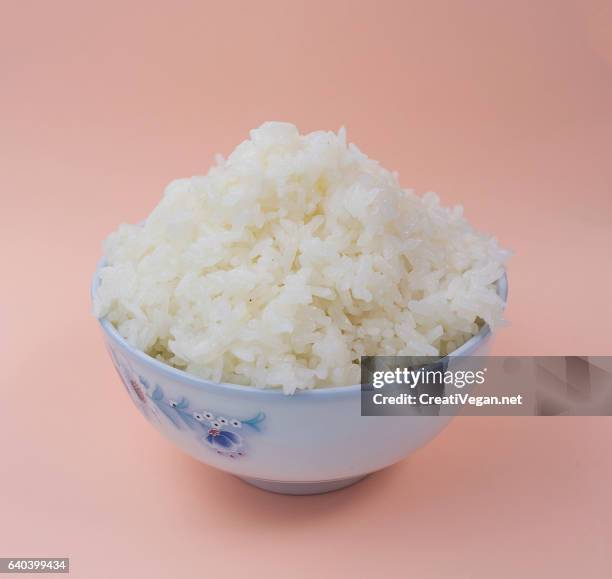 cooked japanese rice - arroz de grão curto imagens e fotografias de stock