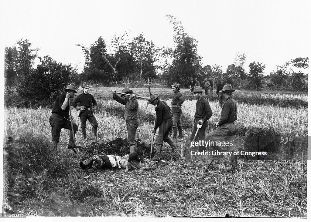 American Soldiers Burying Corpse During Philippine Insurrection