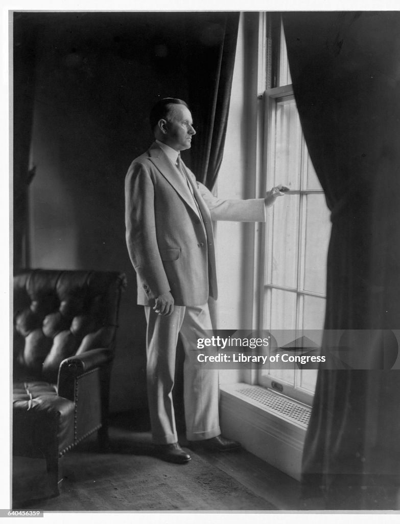 President Calvin Coolidge Standing at Window