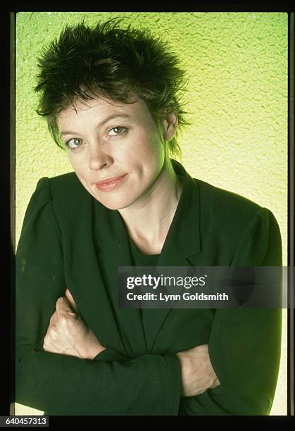 Portrait of Laurie Anderson, musician, writer, and performance artist.