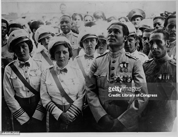 Cuban War Minister Fulgencio Batista and Wife Marta at his side.