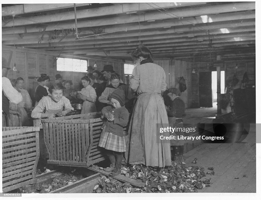 Girl Working at Cannery