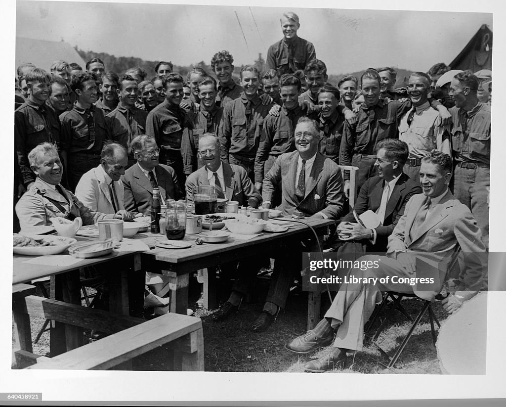 Roosevelt Visiting CCC Camp