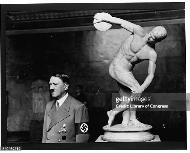 Hitler with a Statue of a Discus Thrower