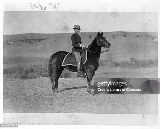 United States Cavalry Lieutenant John Pershing on Horse