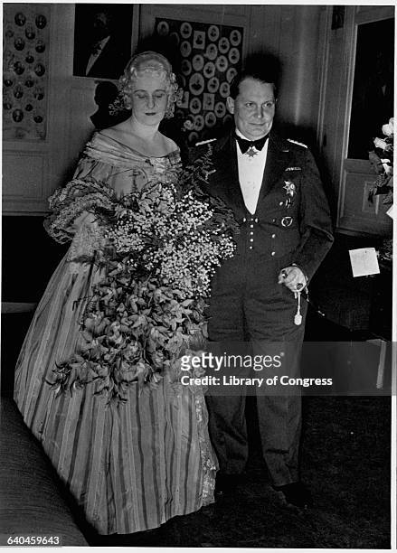 Hermann Goering stands with his wife Emmy, after her final performance as an actress.