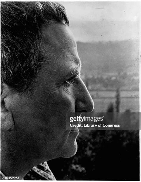 Close Up Profile of American Writer Gertrude Stein