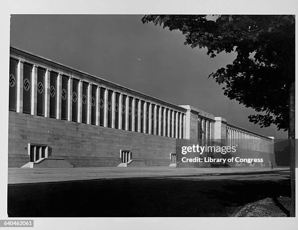 The Zeppelinfeld was one of the huge venues where the Nazi party rallies took place in Nuremberg.