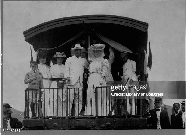 Theodore Roosevelt and Family on Caboose