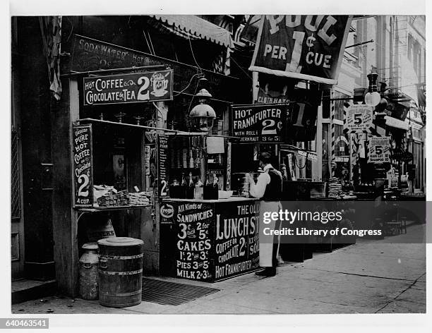 Sidewalk Lunch Stand by Pool Hall, Bowery District