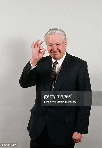 Russian President Boris Yeltsin Approving