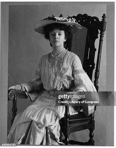 Alice Roosevelt Longworth Sitting in Armchair