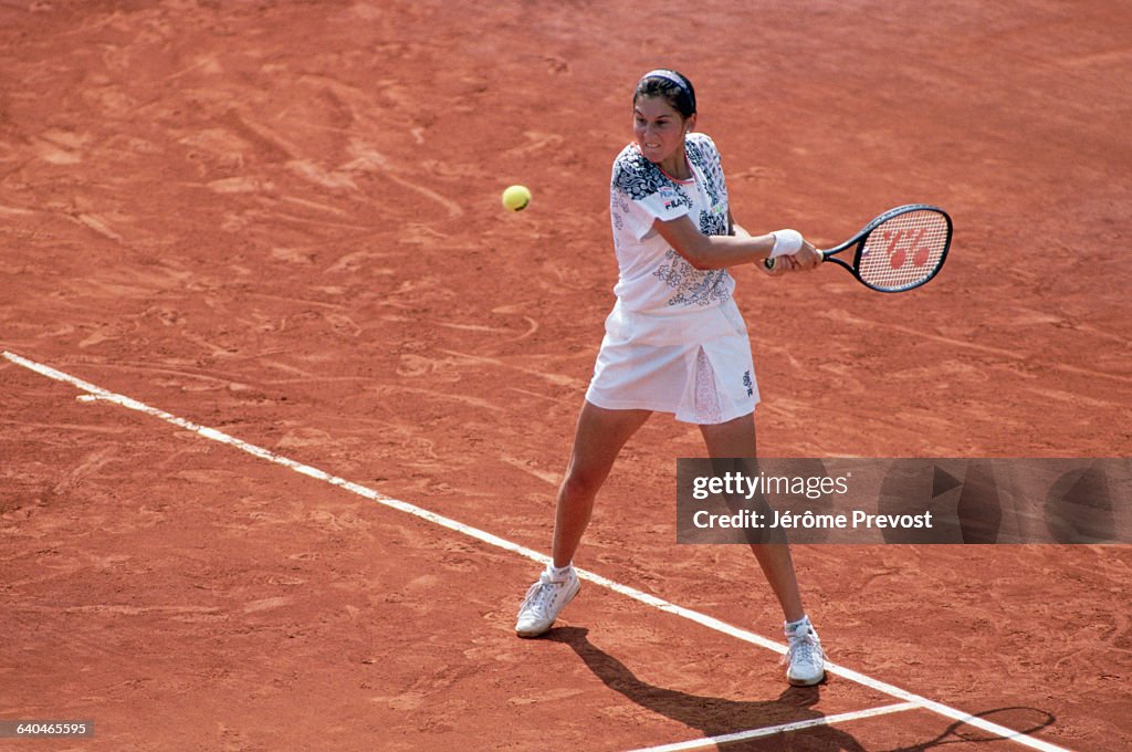 Monica Seles Hitting Two-Handed Stroke