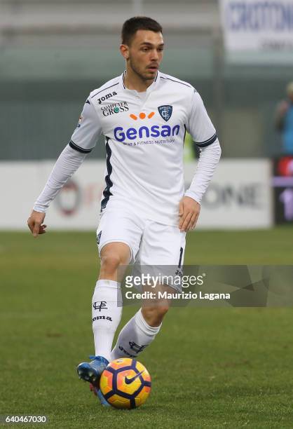 Frederic Veseli of Empoli during the Serie A match between FC Crotone and Empoli FC at Stadio Comunale Ezio Scida on January 29, 2017 in Crotone,...