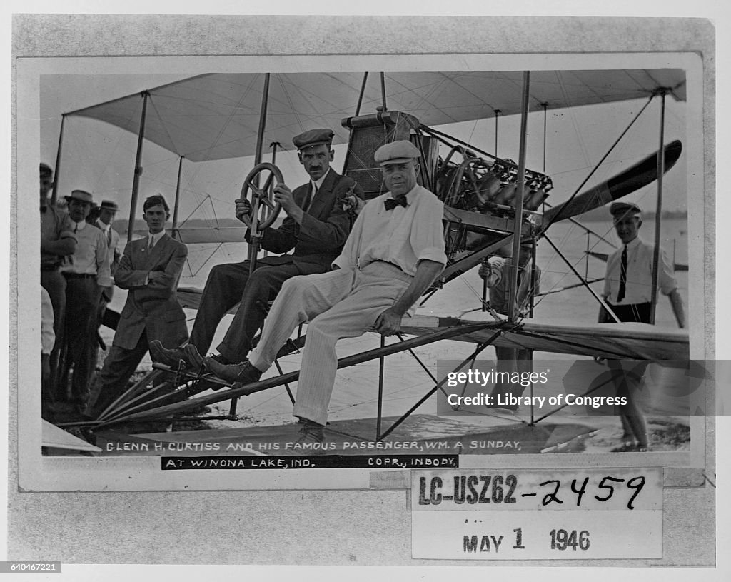 Pilot Glenn H. Curtiss and Billy Sunday