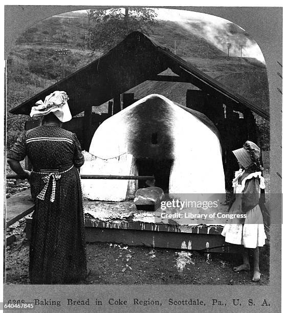 This picture is a stereoscopic image, one of two images meant to be viewed together through a stereoscope to get a 3 dimensional effect.