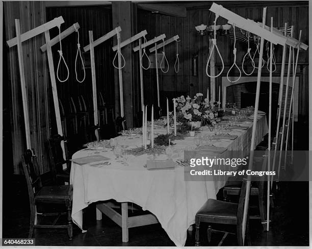 General Hap Arnold set out a dining table for the accused at Nuremberg, complete with nooses.