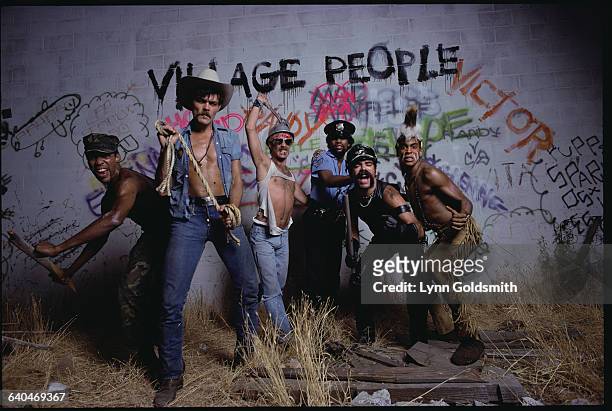 The Village People : Alexander Briley, Randy Jones, David Hodo, Victor Willis, Glenn Hughes, and Felipe Rose.