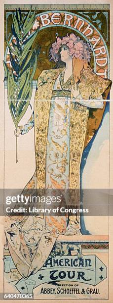 Sarah Bernhardt - American Tour Poster by Alphonse Mucha