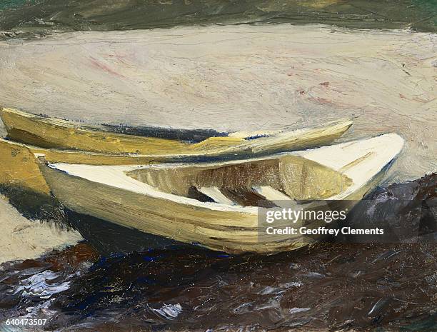 Painting of Beached Skiffs by Jennifer Bartlett