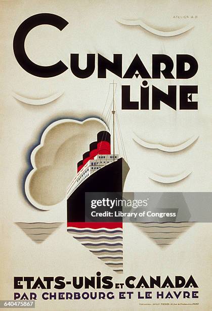 "Cunard Line, Etats-Unis et Canada par Cherbourg et Le Havre"