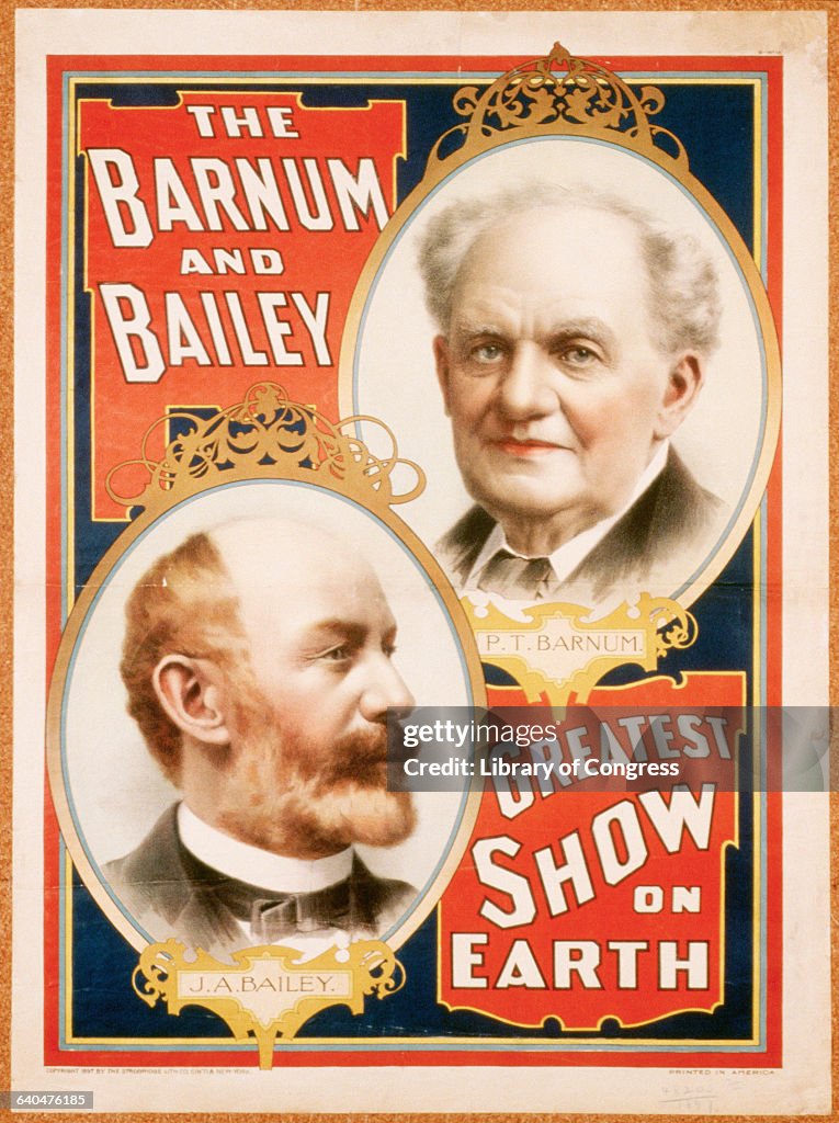 Barnum and Bailey Greatest Show on Earth Circus Poster