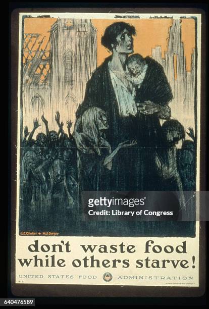 Don't Waste Food While Others Starve! Poster by L.C. Clinker and M.J. Dwyer