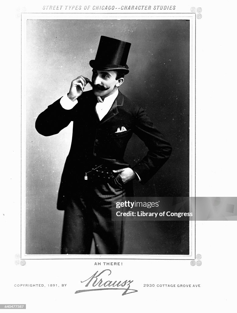Man With Mustache Wearing Top Hat