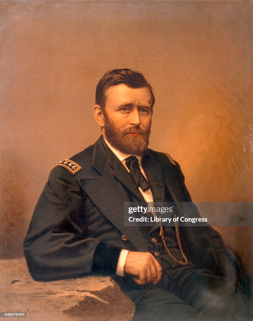 1867 Chromolithograph of Ulysses Grant by Fabronius, Gurney & Son.