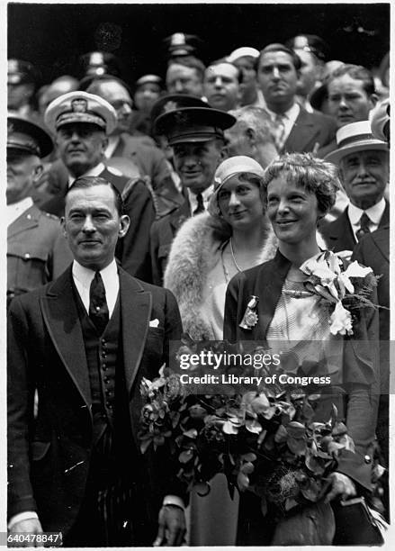 Amelia Earhart and Mayor James Walker