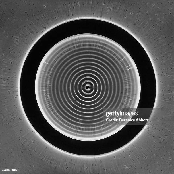 Time-exposure shows circular standing waves in a ripple tank, Massachusetts, late 1950s. Between 1958 and 1961, Abbott worked for the Physical...