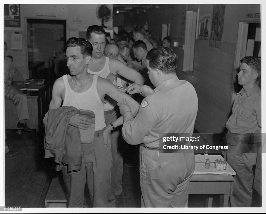 Vaccination Line in Army Induction Center