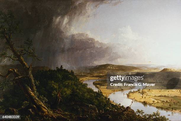 View from Mount Holyoke, Northampton, Massachusetts, after a Thunderstorm - The Oxbow by Thomas Cole
