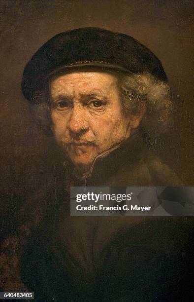 Detail of Self-Portrait by Rembrandt Harmensz van Rijn