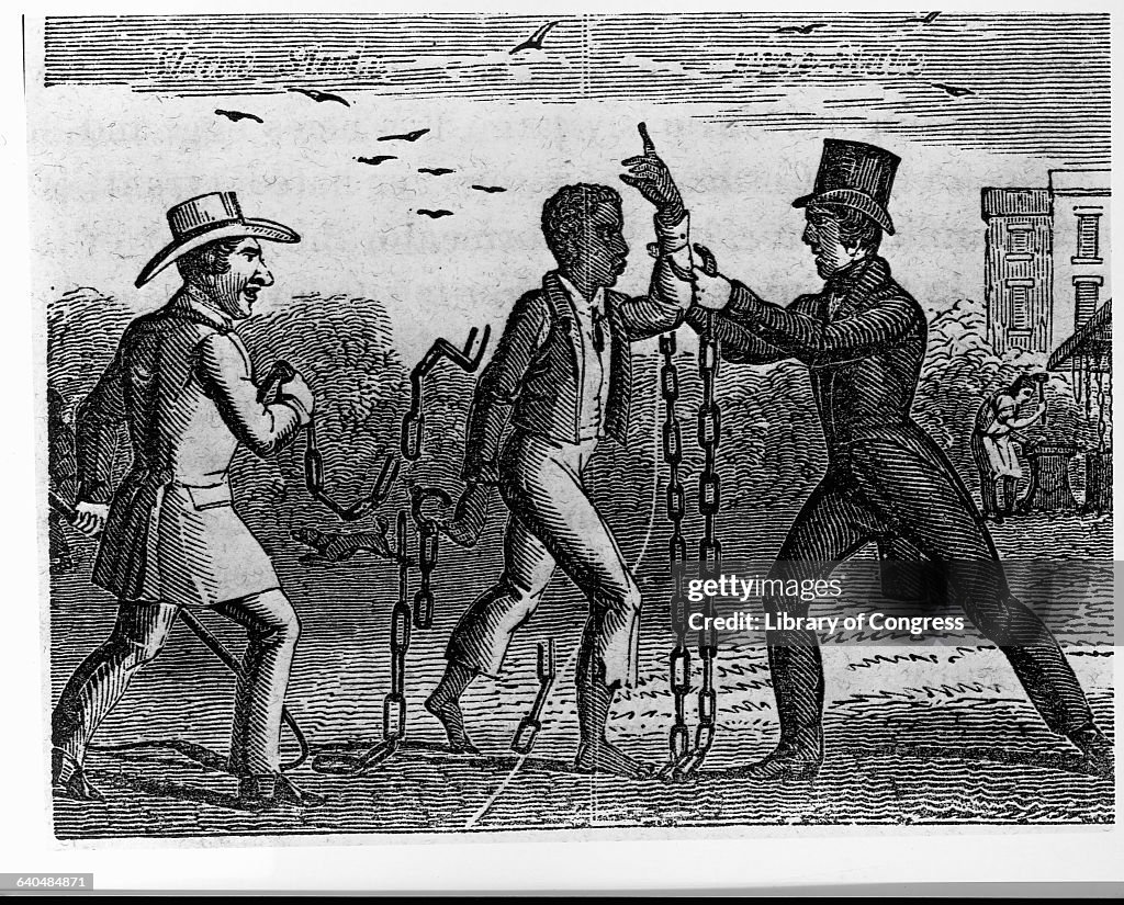 Illustration of Slaveholders Freeing a Slave
