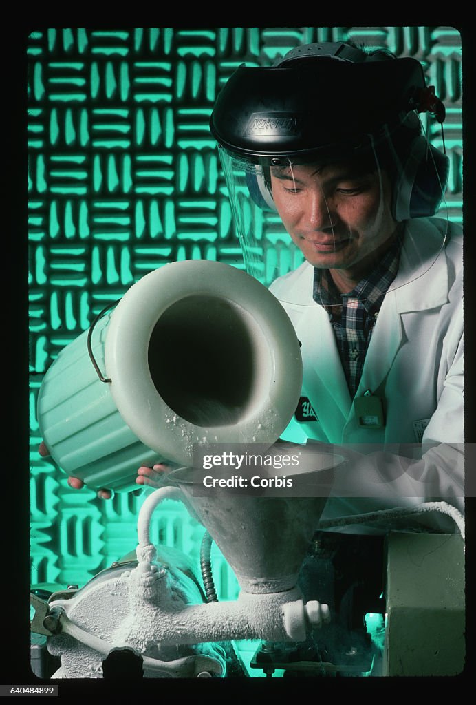 Scientist Pulverizing Bovine Bone Fragments