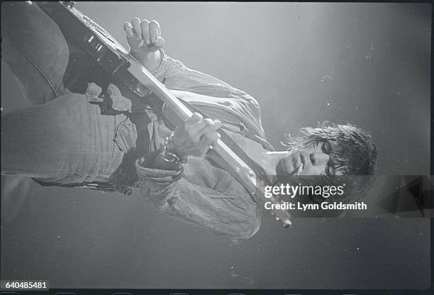 Guitarist Keith Richards of The Rolling Stones performs on stage during the "Some Girls" tour.