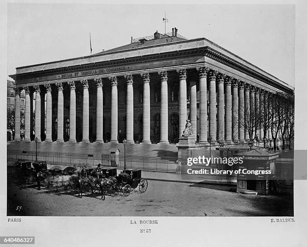 La Bourse, the Stock Exchange Building in Paris, France.