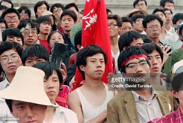 Demonstrators at Tiananmen Square