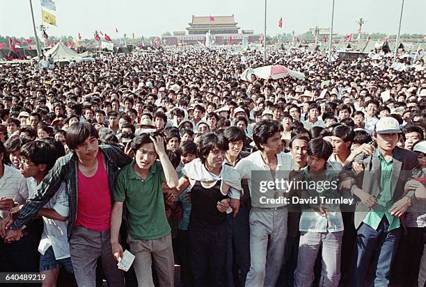 Demonstrators in Tiananmen Square