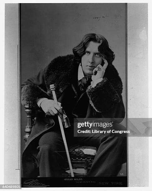 Oscar Wilde, the Irish writer and literary critic, sits for a portrait during his tour of Canada and North America in 1882. Wilde's wit made him...
