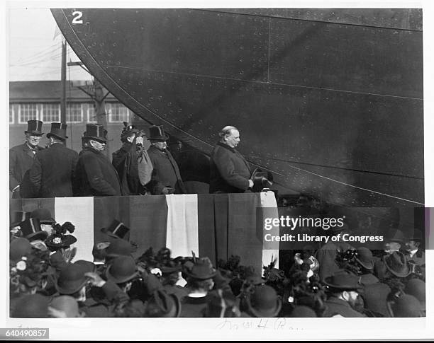 President Cleveland attends the christening celebration for the S.S. St. Louis, November 12, 1894.
