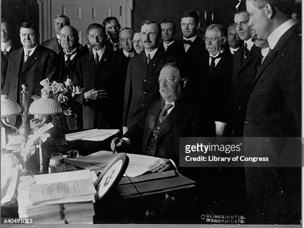 President William H. Taft signing New Mexico and Arizona into Statehood, 1912.