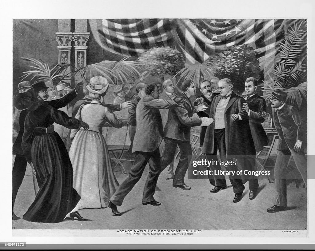 Assassination of President McKinley (Wash Drawing) by T. Dart Walker