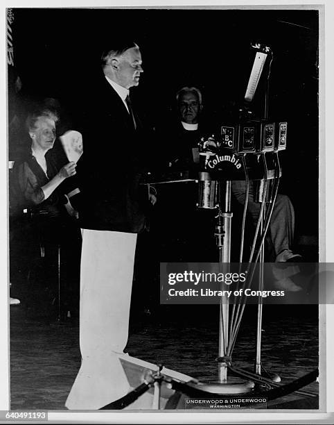 President Herbert Hoover accepting the Republican party nomination for the 1932 Presidential election.