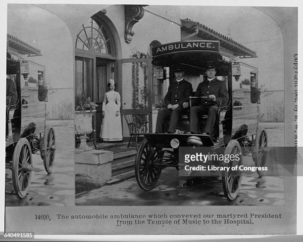The automobile ambulance which conveyed President McKinley from the Temple of Music to the hospital, 1902.