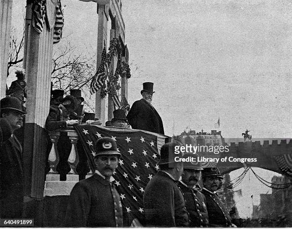 President Benjamin Harrison in a Grand Stand
