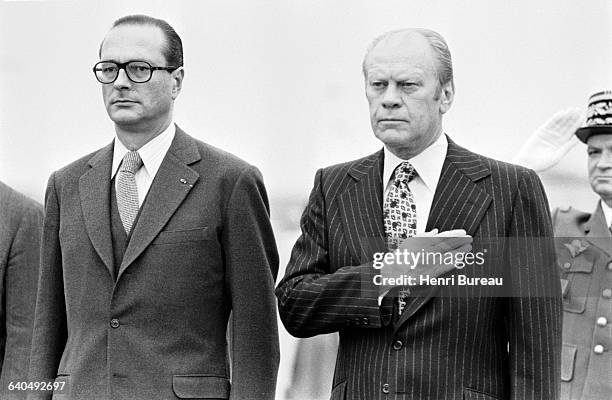 French Prime Minister Jacques Chirac and US President Gerald Ford, guest at the Rambouillet Summit.